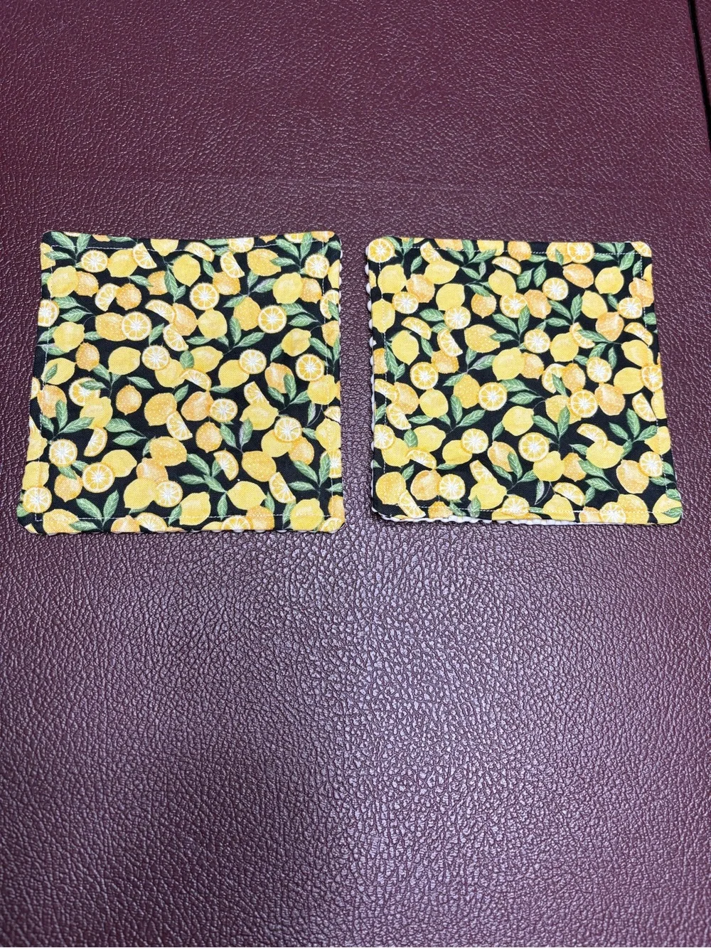 NEW Handmade Lemon and Lime Pattern Fabric Jar Grippers Yellow & Green